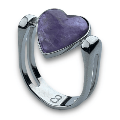 Heart-Shaped Crystal Fidget Ring