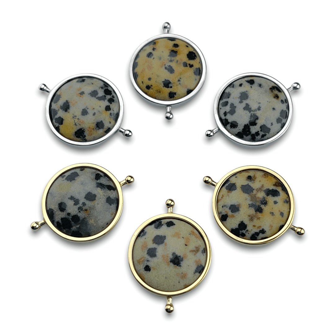 Dalmatian Jasper Crystal Fidget Ring