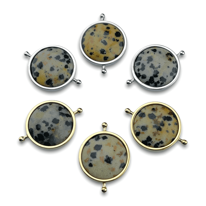 Dalmatian Jasper Crystal Fidget Ring