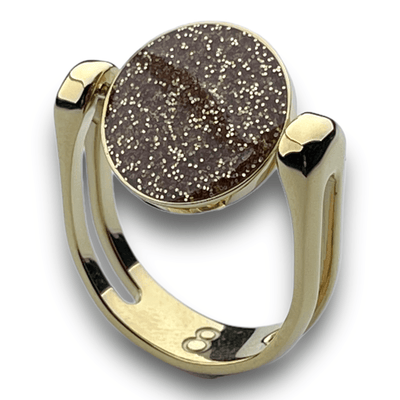 Gold Circle-Shaped Glitter Fidget Ring