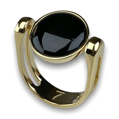Onyx Crystal Click n Spin Fidget Ring for Anxiety