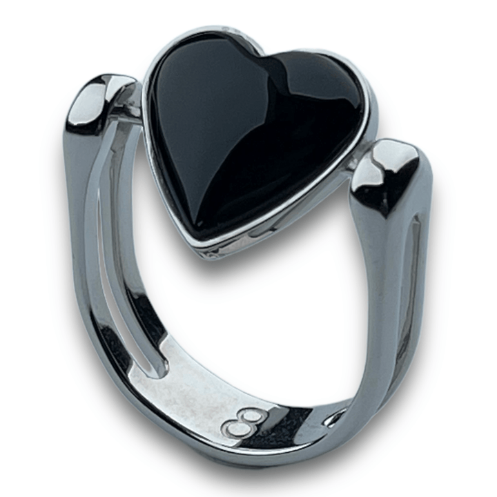 Heart-Shaped Crystal Fidget Ring