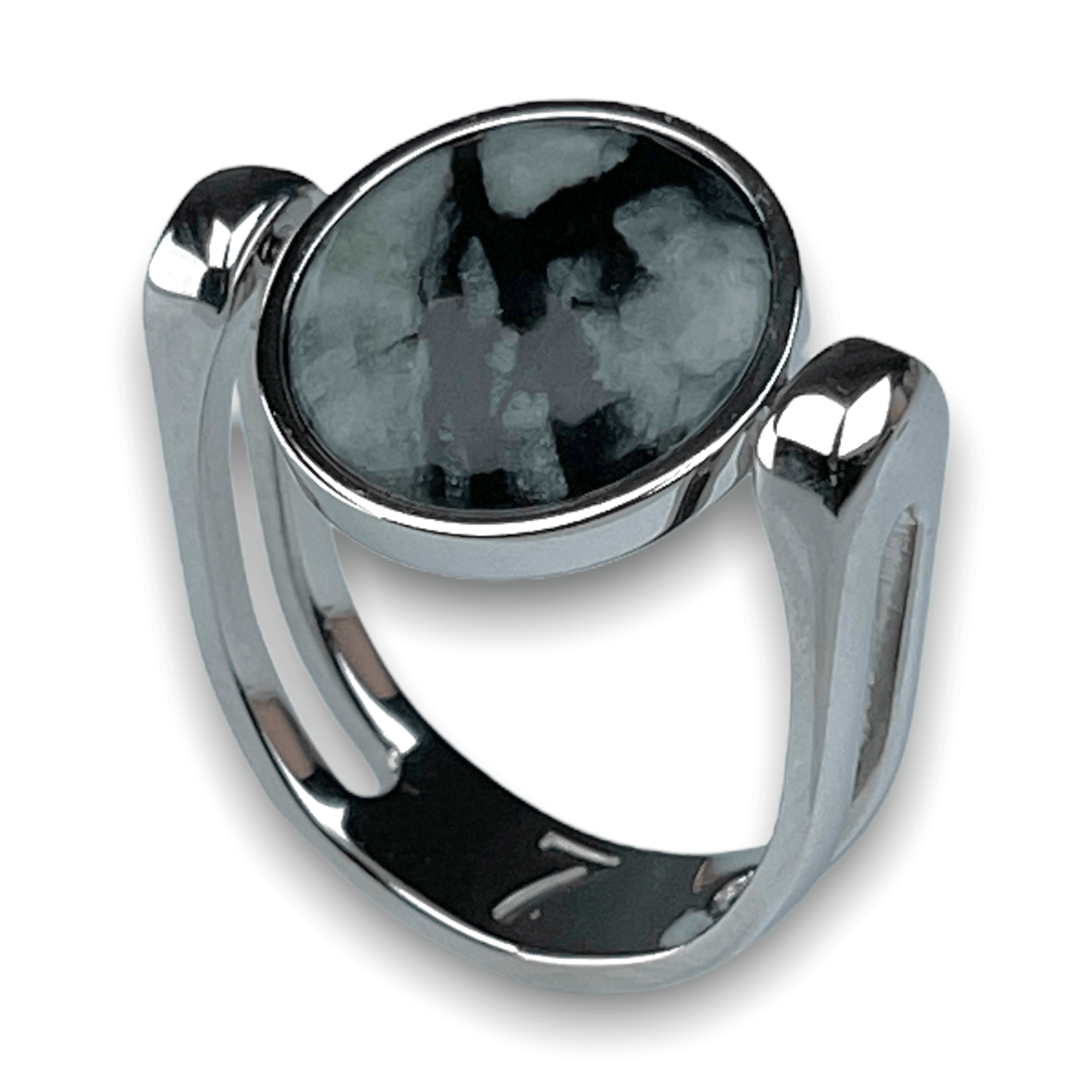 Black Picasso Crystal Fidget Ring