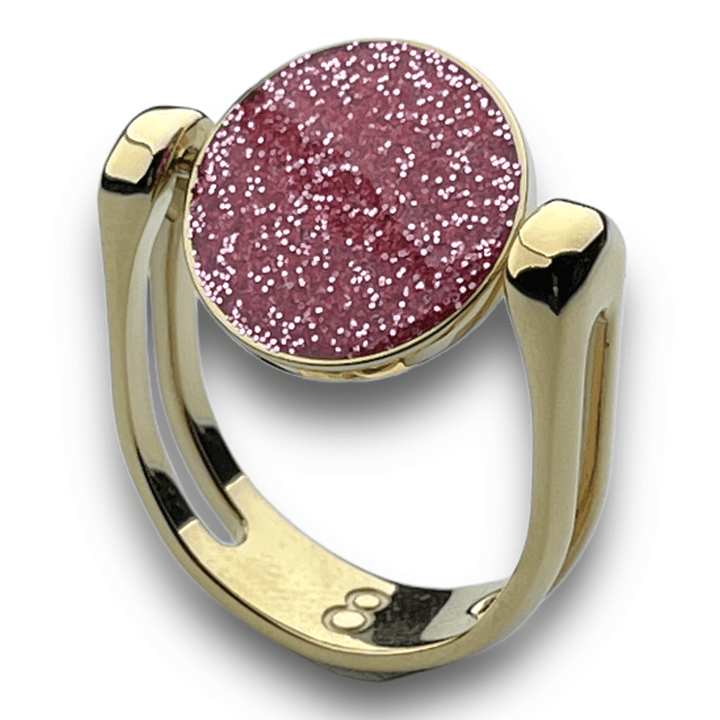 Gold Circle-Shaped Glitter Fidget Ring