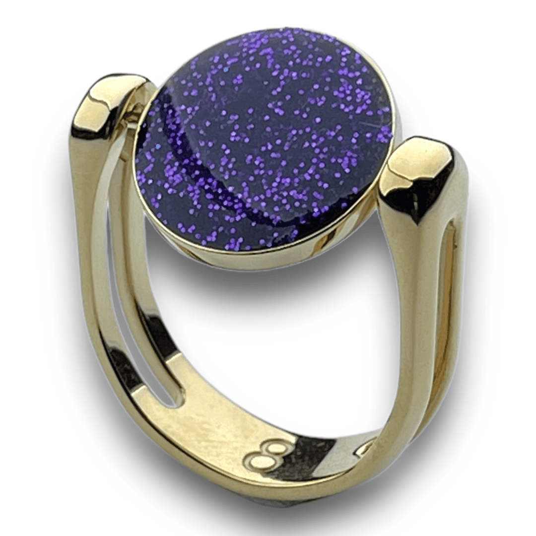 Gold Circle-Shaped Glitter Fidget Ring