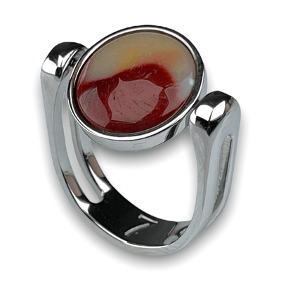 Red Mookaite Crystal Fidget Ring