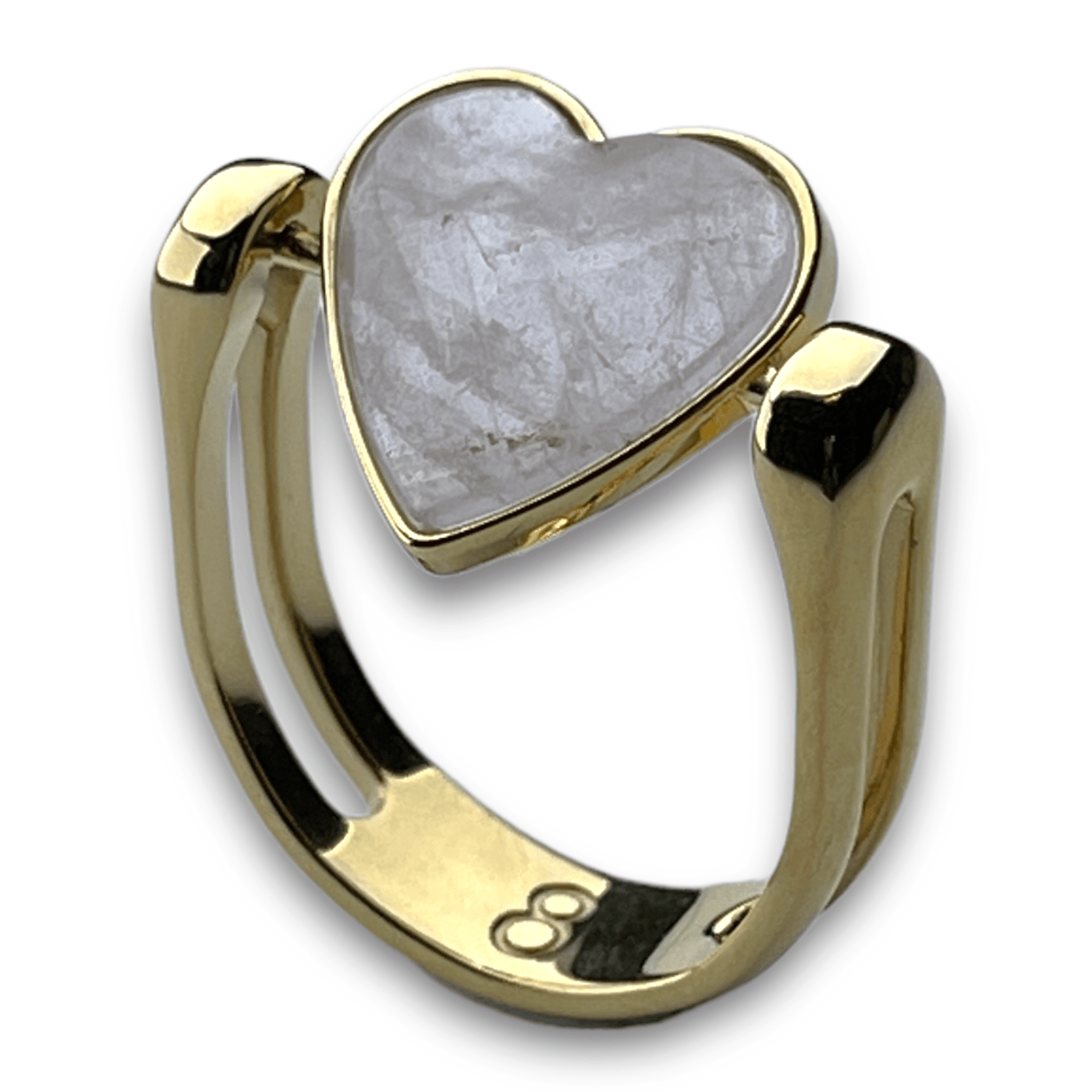 Heart-Shaped Crystal Fidget Ring