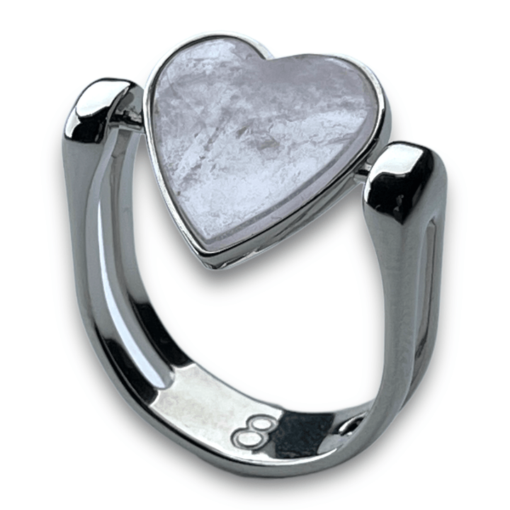 Heart-Shaped Crystal Fidget Ring