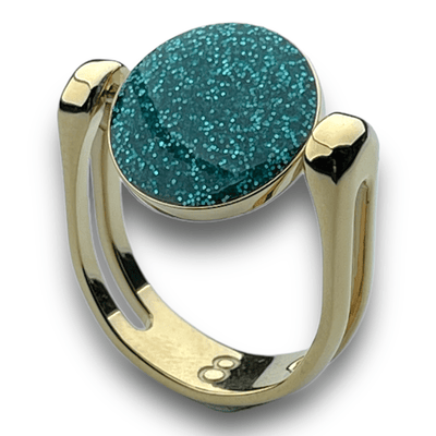 Gold Circle-Shaped Glitter Fidget Ring