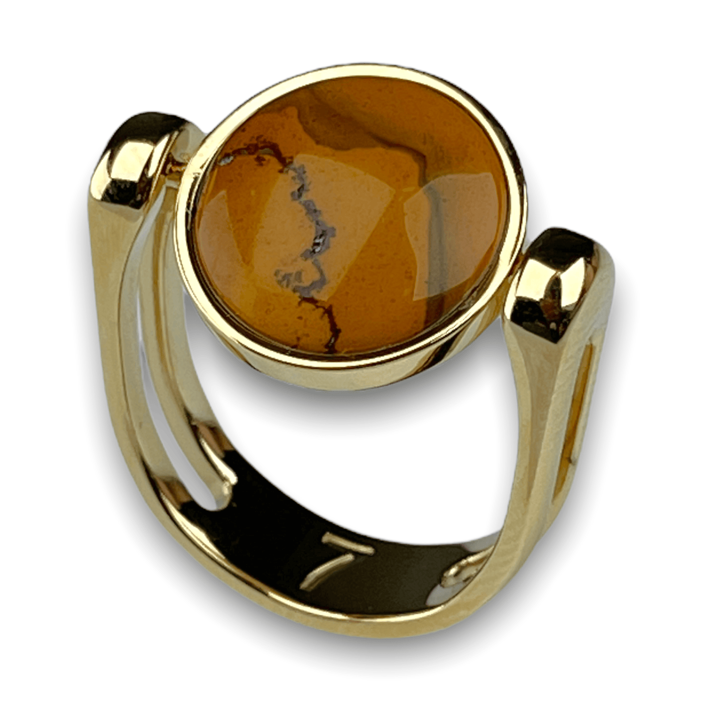Yellow Mookaite Crystal Fidget Ring